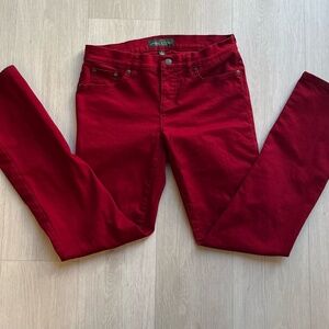 Lauren by Ralph Lauren Red Straight Leg Jeans - Size 4
